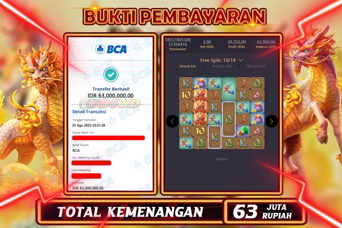 INDOWD JACKPOT SLOT WAYS OF THE QILIN Rp63.000.000,- LUNAS