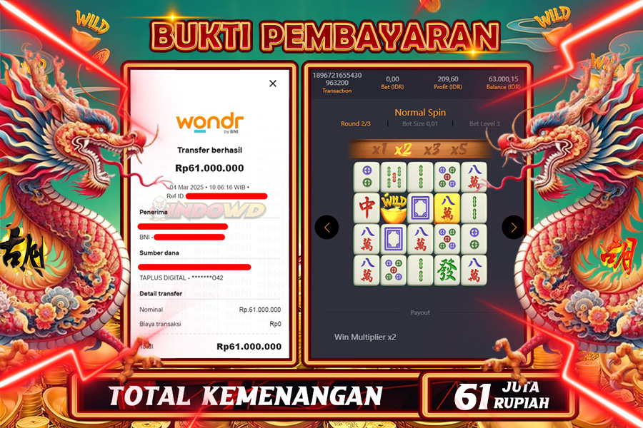 INDOWD JACKPOT SLOT MAHJONG WAYS 2 Rp61.000.000,- LUNAS