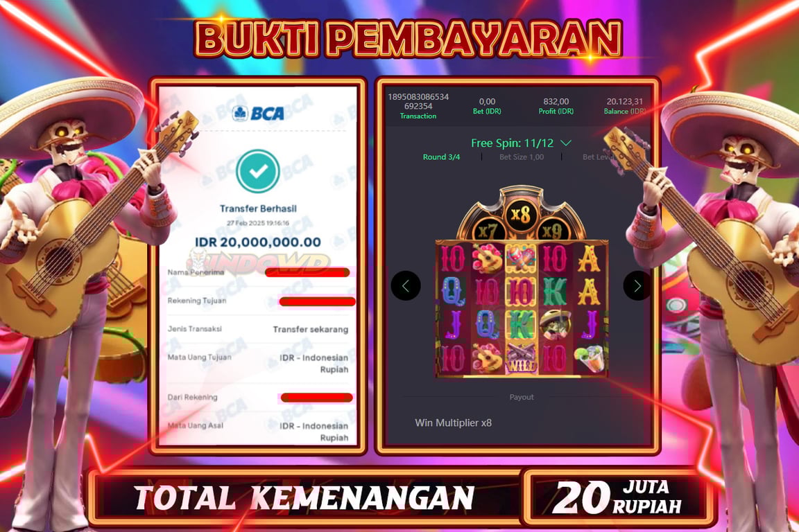 INDOWD JACKPOT SLOT WILD BANDITO Rp20.000.000,- LUNAS