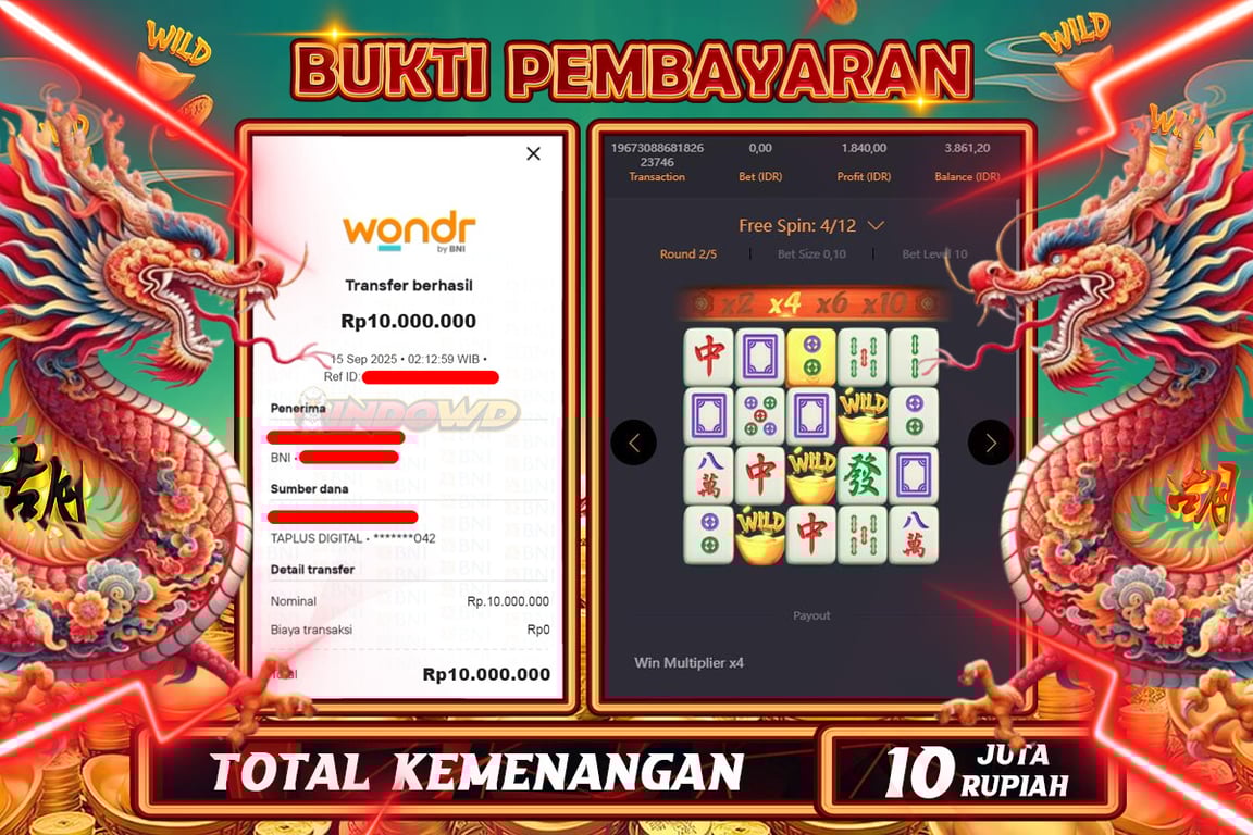 INDOWD JACKPOT SLOT MAHJONG WAYS 2 Rp10.000.000,- LUNAS