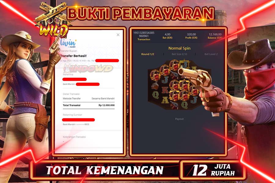 INDOWD JACKPOT SLOT WILD BOUNTY Rp12.000.000,- LUNAS