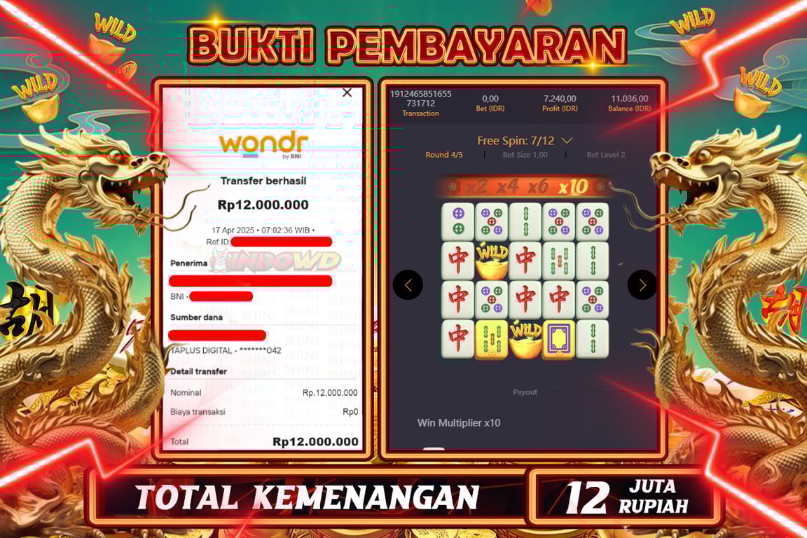 INDOWD JACKPOT SLOT MAHJONG WAYS 2 Rp12.000.000,- LUNAS
