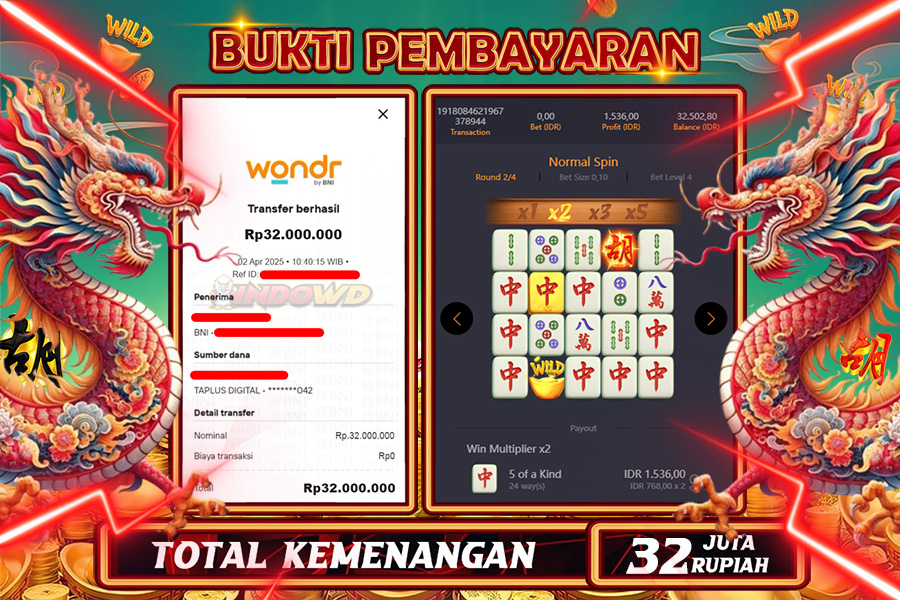 INDOWD JACKPOT SLOT MAHJONG WAYS 2 Rp32.000.000,- LUNAS