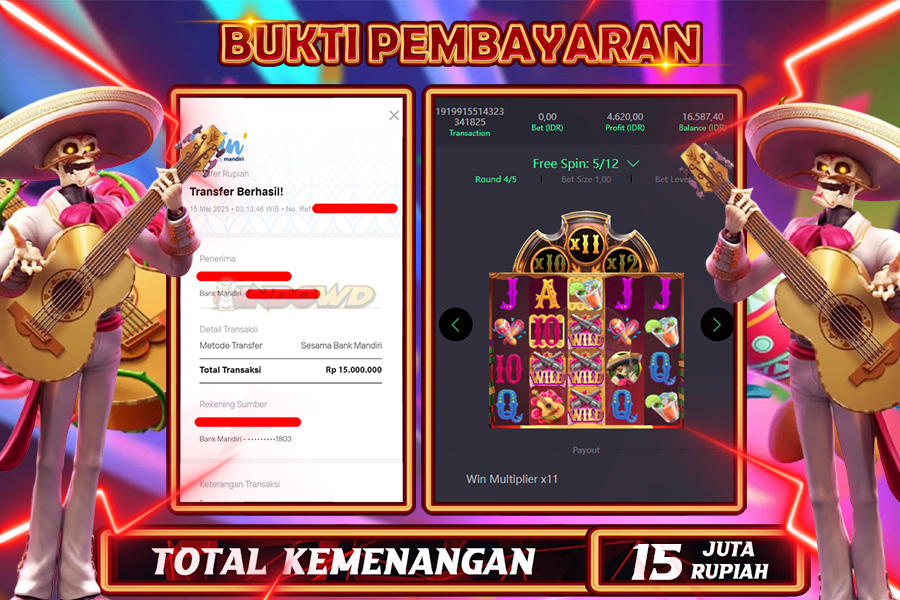 INDOWD JACKPOT SLOT WILD BANDITO Rp15.000.000,- LUNAS