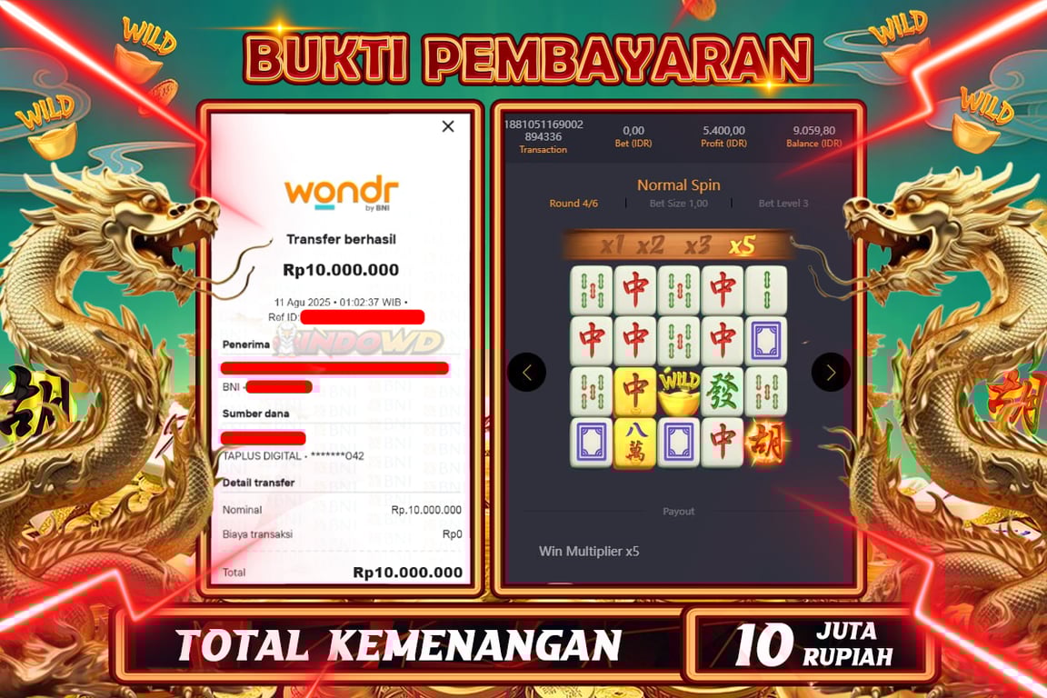 INDOWD JACKPOT SLOT MAHJONG WAYS 2 Rp10.000.000,- LUNAS