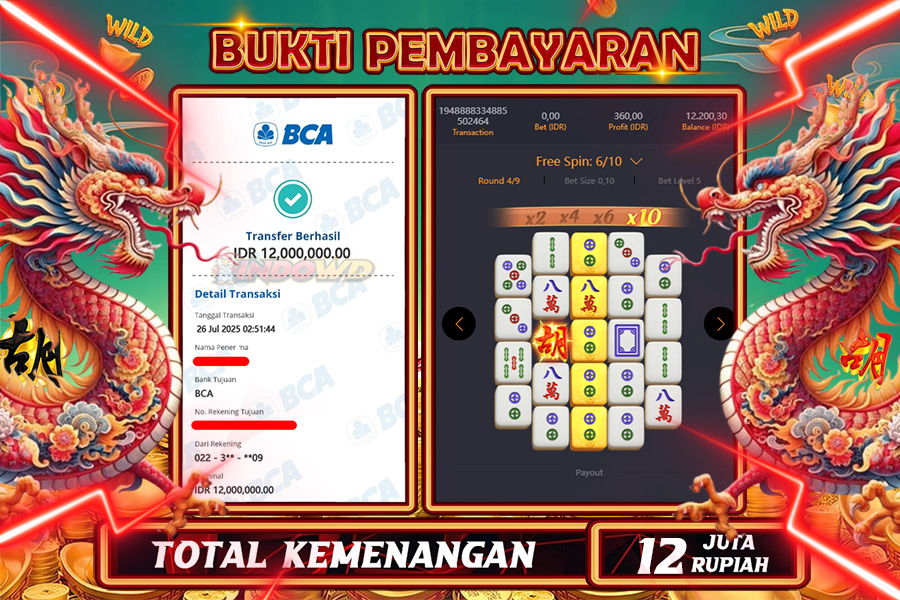 INDOWD JACKPOT SLOT MAHJONG WAYS 2 Rp12.000.000,- LUNAS