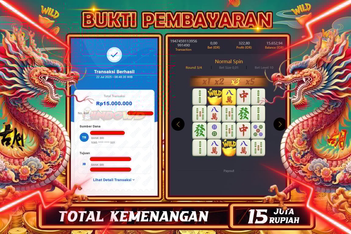 INDOWD JACKPOT SLOT MAHJONG WAYS 2 Rp15.000.000,- LUNAS