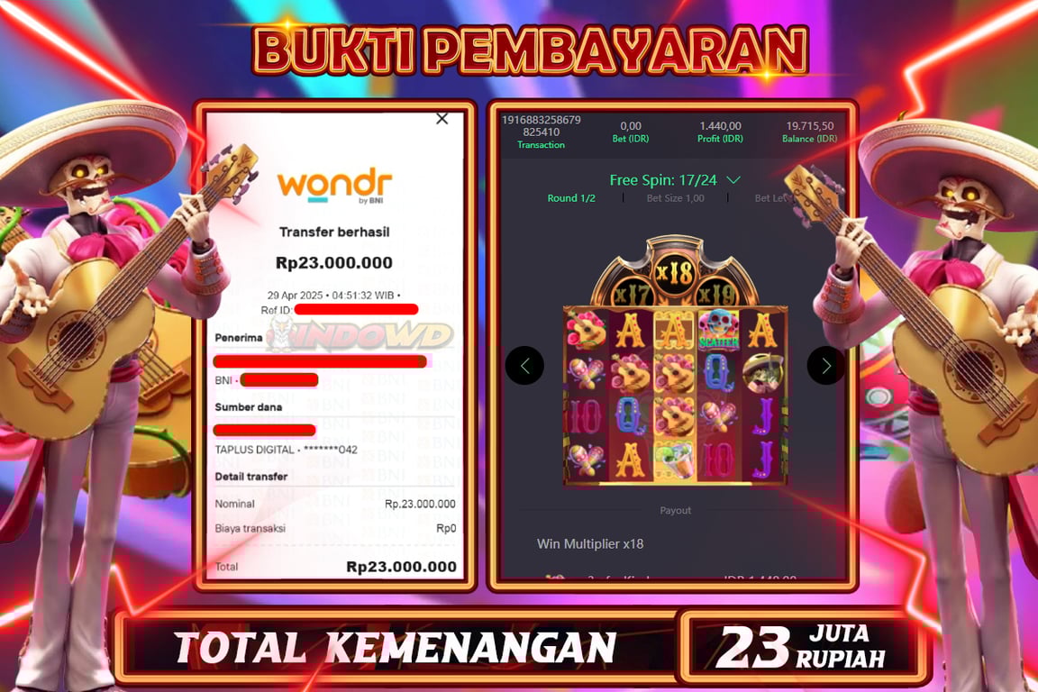 INDOWD JACKPOT SLOT WILD BANDITO Rp23.000.000,- LUNAS