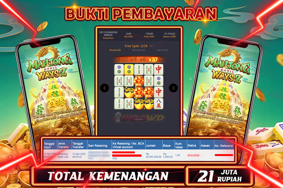 INDOWD JACKPOT SLOT MAHJONG WAYS 2 Rp21.000.000,- LUNAS