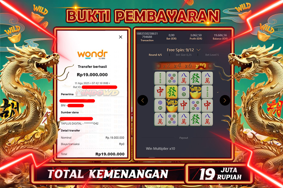 INDOWD JACKPOT SLOT MAHJONG WAYS 2 Rp19.000.000,- LUNAS