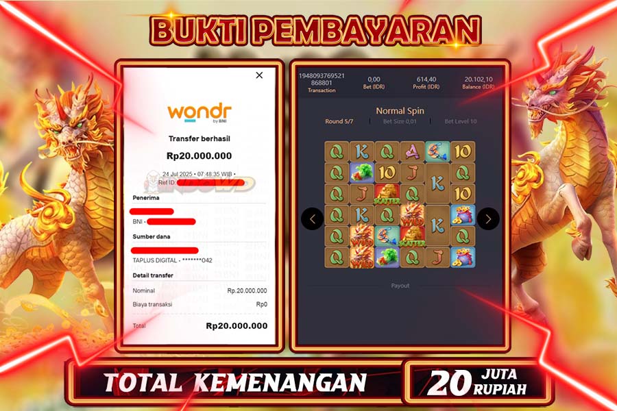 INDOWD JACKPOT SLOT WAYS OF THE QIILIN Rp20.000.000,- LUNAS