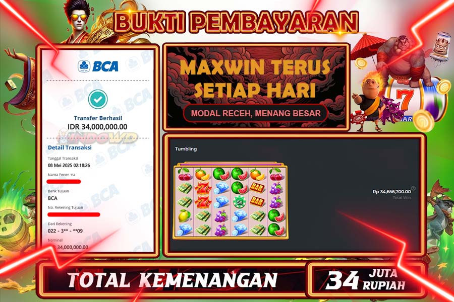 INDOWD JACKPOT SLOT BANG GACOR  Rp34.000.000,- LUNAS