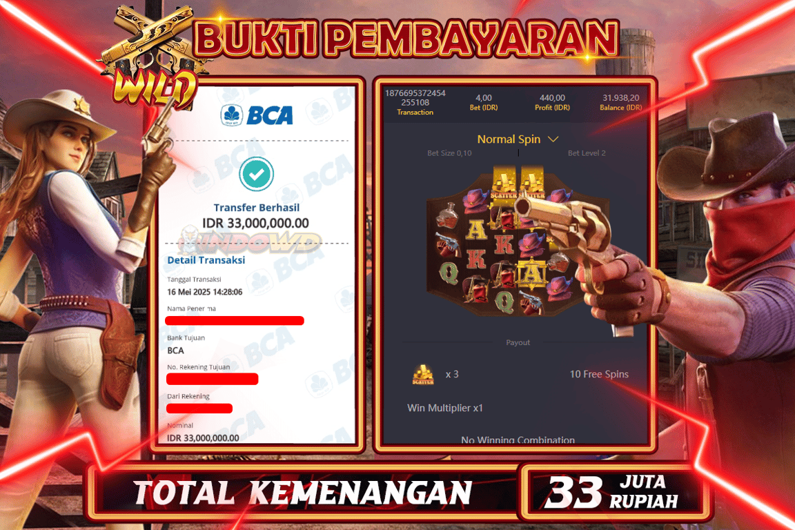 INDOWD JACKPOT SLOT WILD BOUNTY SHOWDOWN Rp33.000.000,- LUNAS