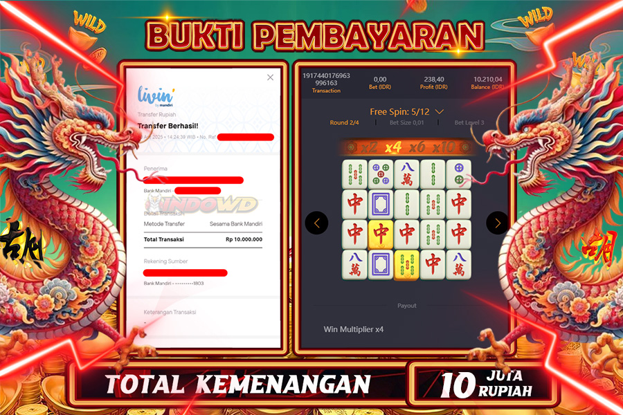 INDOWD JACKPOT SLOT MAHJONG WAYS 2 Rp10.000.000,- LUNAS