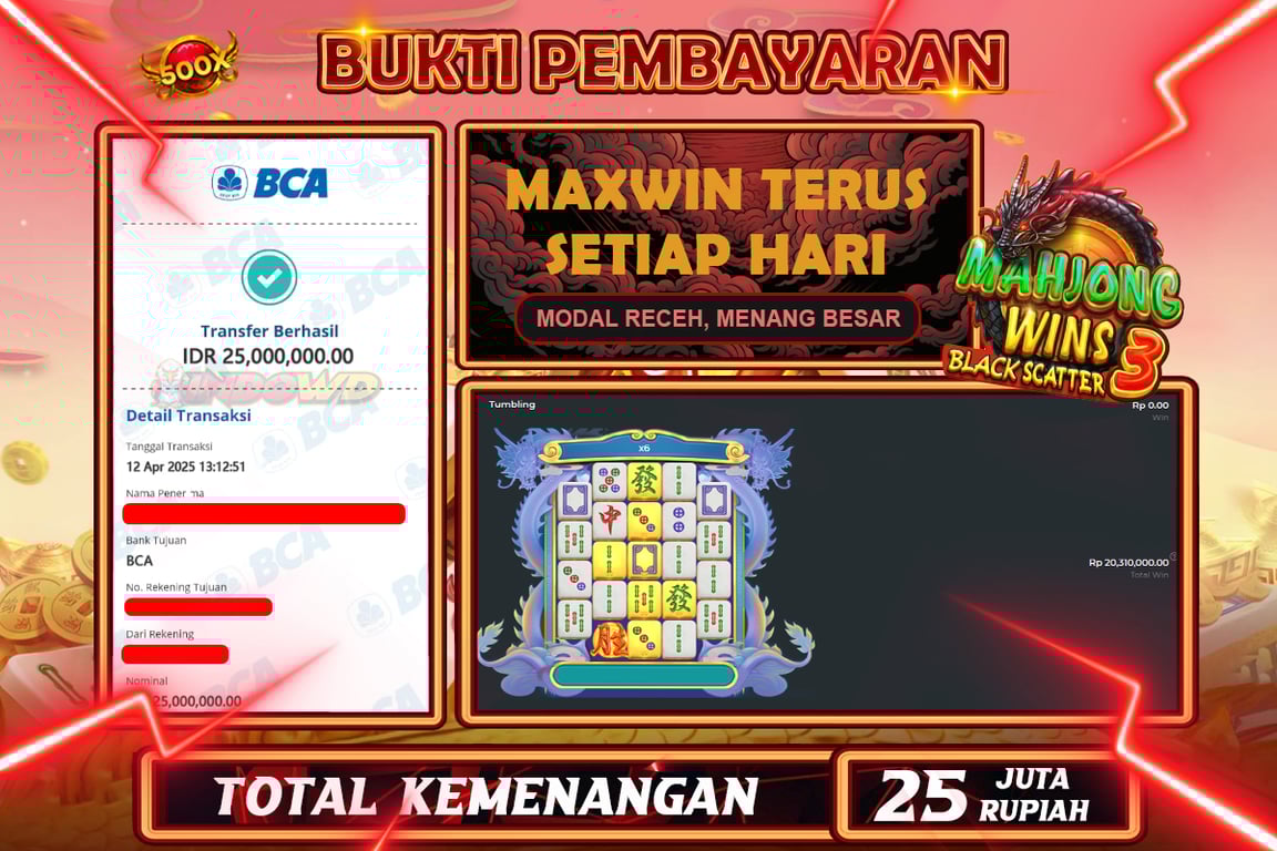 INDOWD JACKPOT SLOT MAHJONG WINS 3 BLACK SCATTER Rp25.000.000,- LUNAS