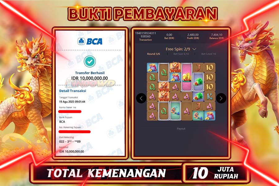 INDOWD JACKPOT SLOT WAYS OF THE QILIN Rp10.000.000,- LUNAS