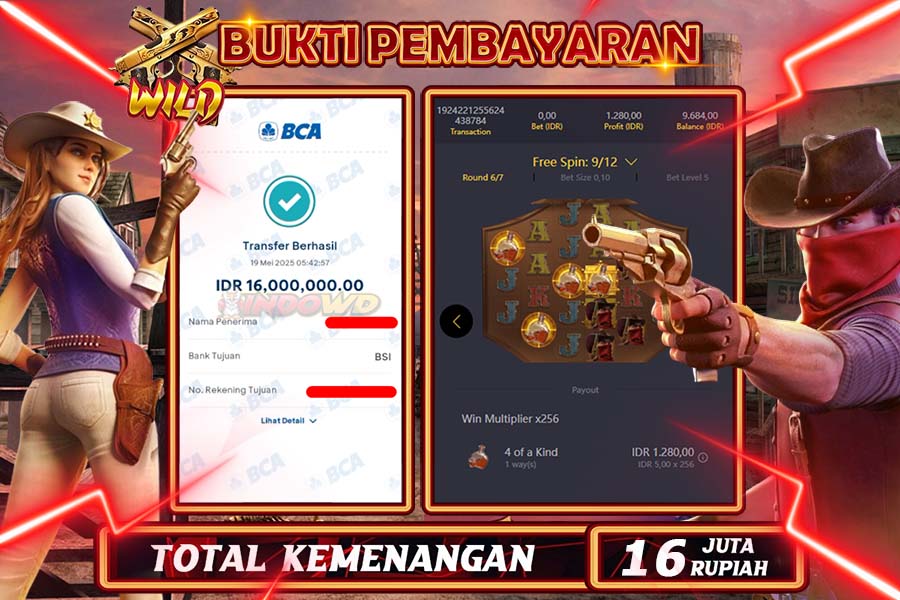 INDOWD JACKPOT SLOT WILD BOUNTY Rp16.000.000,- LUNAS