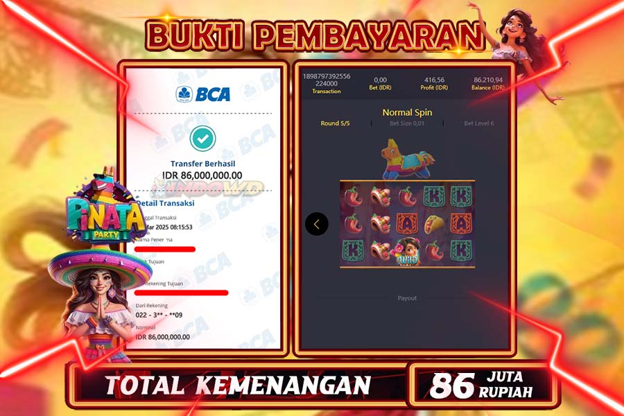 INDOWD JACKPOT SLOT PINANTA PARTY Rp.86.000.000,- LUNAS