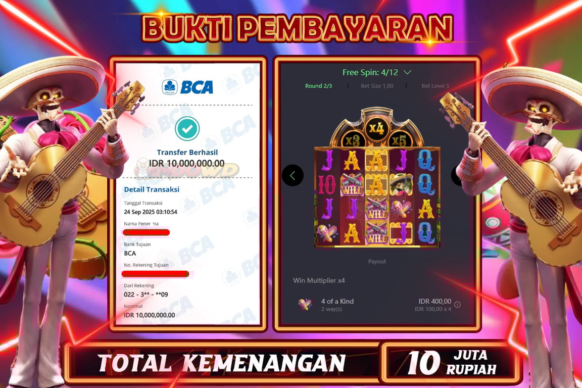 INDOWD JACKPOT SLOT WILD BANDITO Rp10.000.000,- LUNAS