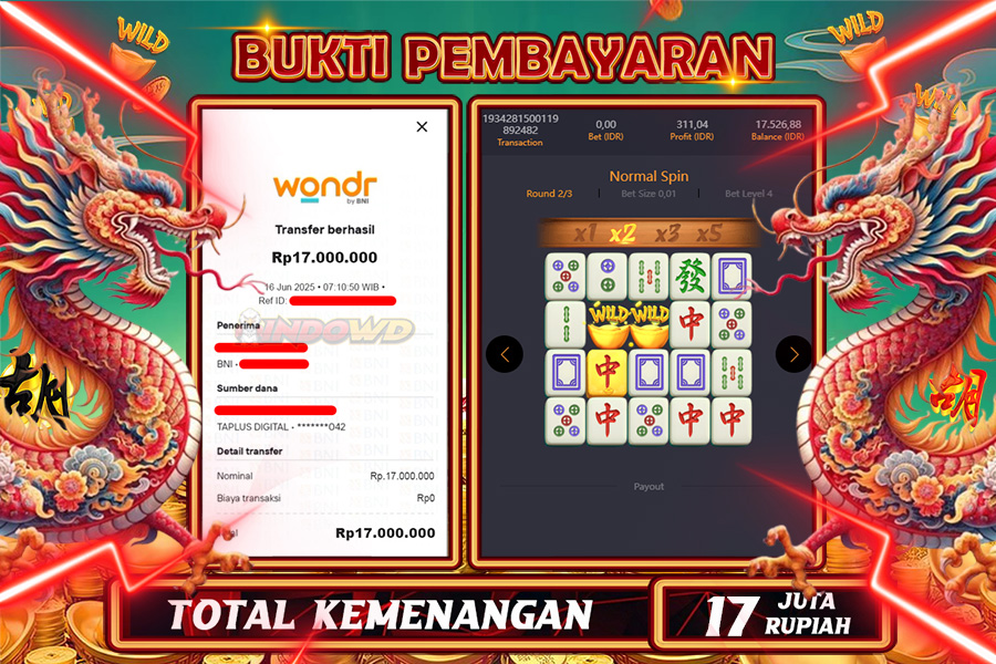 INDOWD JACKPOT SLOT MAHJONG WAYS 2 Rp17.000.000,- LUNAS