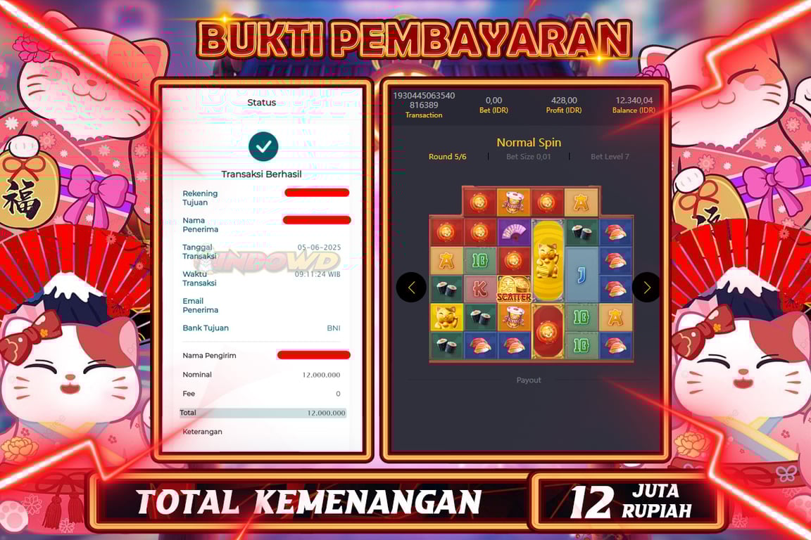 INDOWD JACKPOT SLOT LUCKY NEKO Rp12.000.000,- LUNAS