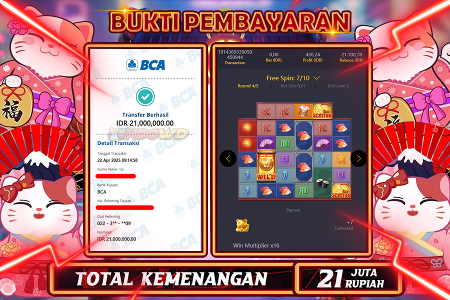INDOWD JACKPOT SLOT LUCKY NEKO Rp21.000.000,- LUNAS