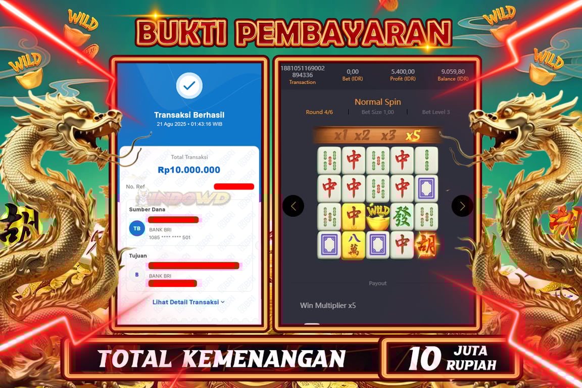 INDOWD JACKPOT SLOT MAHJONG WAYS 2 Rp10.000.000,- LUNAS