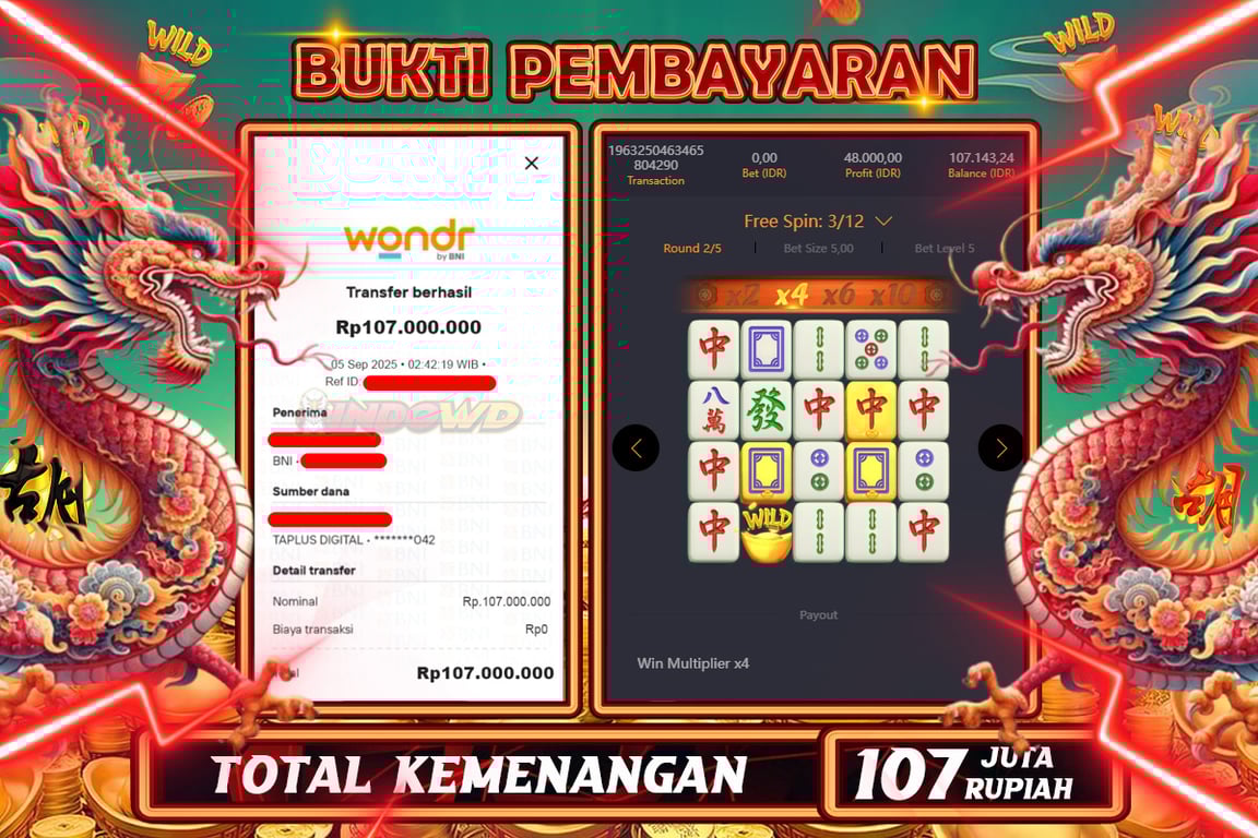INDOWD JACKPOT SLOT MAHJONG WAYS Rp107.000.000,- LUNAS