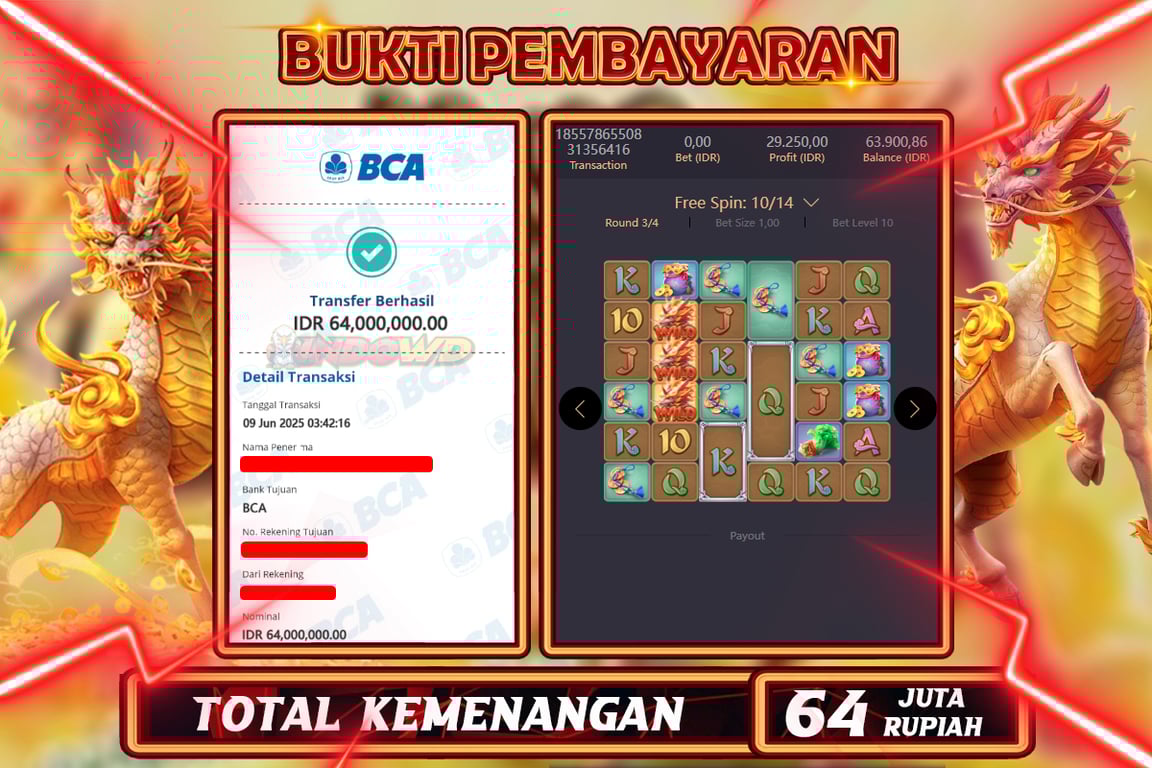 INDOWD JACKPOT SLOT WAYS OF THE QILIN Rp64.000.000,- LUNAS