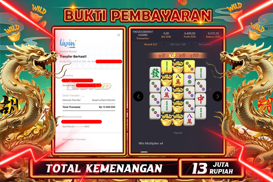 INDOWD JACKPOT SLOT MAHJONG WAYS 2 Rp13.000.000,- LUNAS