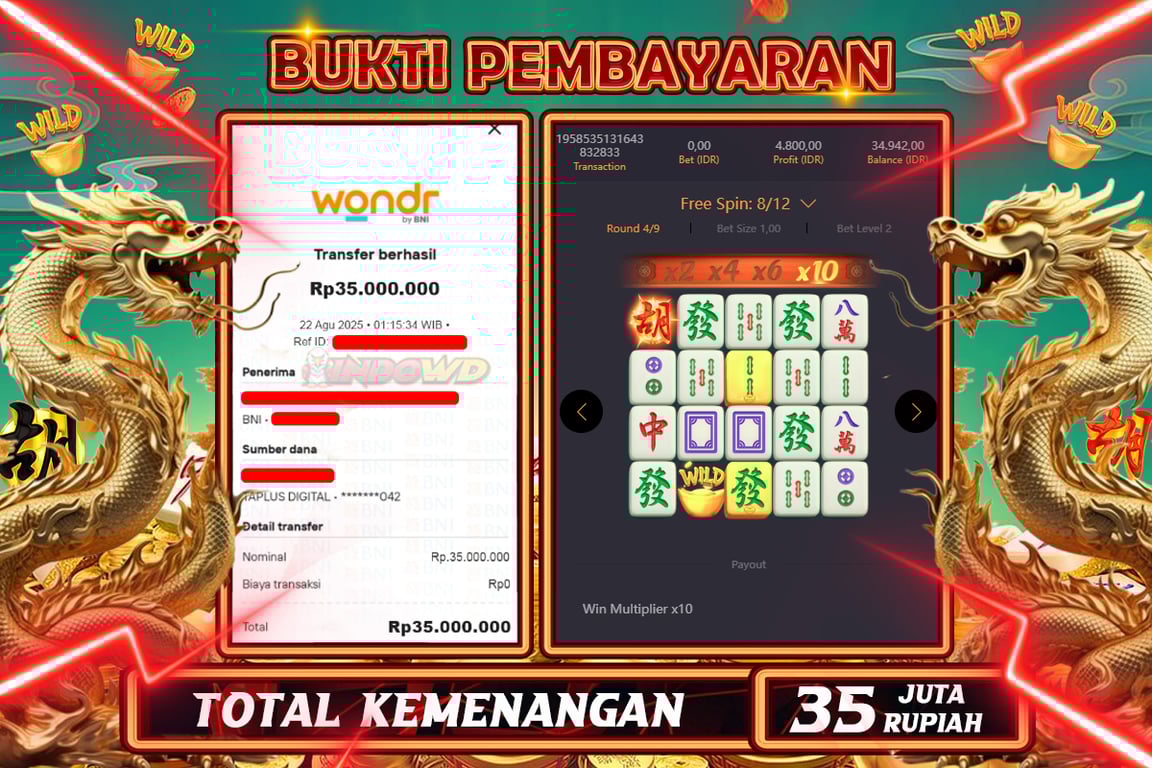 INDOWD JACKPOT SLOT MAHJONG WAYS 2 Rp35.000.000,- LUNAS