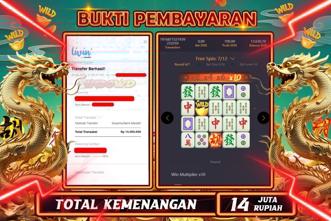INDOWD JACKPOT SLOT MAHJONG WAYS 2 Rp14.000.000,- LUNAS