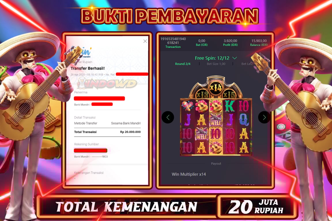 INDOWD JACKPOT SLOT WILD BANDITO Rp20.000.000,- LUNAS