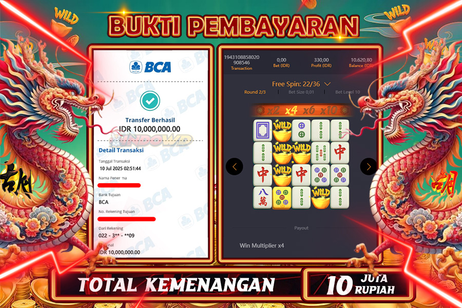 INDOWD JACKPOT SLOT MAHJONG WAYS 2 Rp10.000.000,- LUNAS