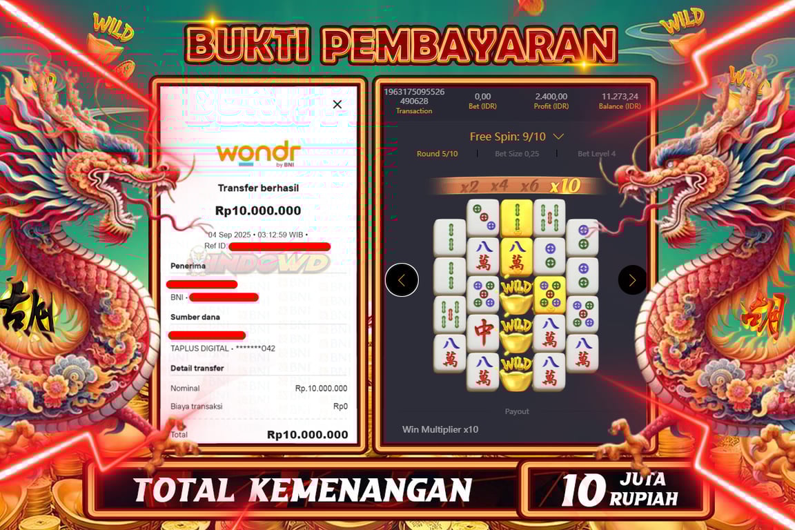 INDOWD JACKPOT SLOT MAHJONG WAYS 2 Rp10.000.000,- LUNAS
