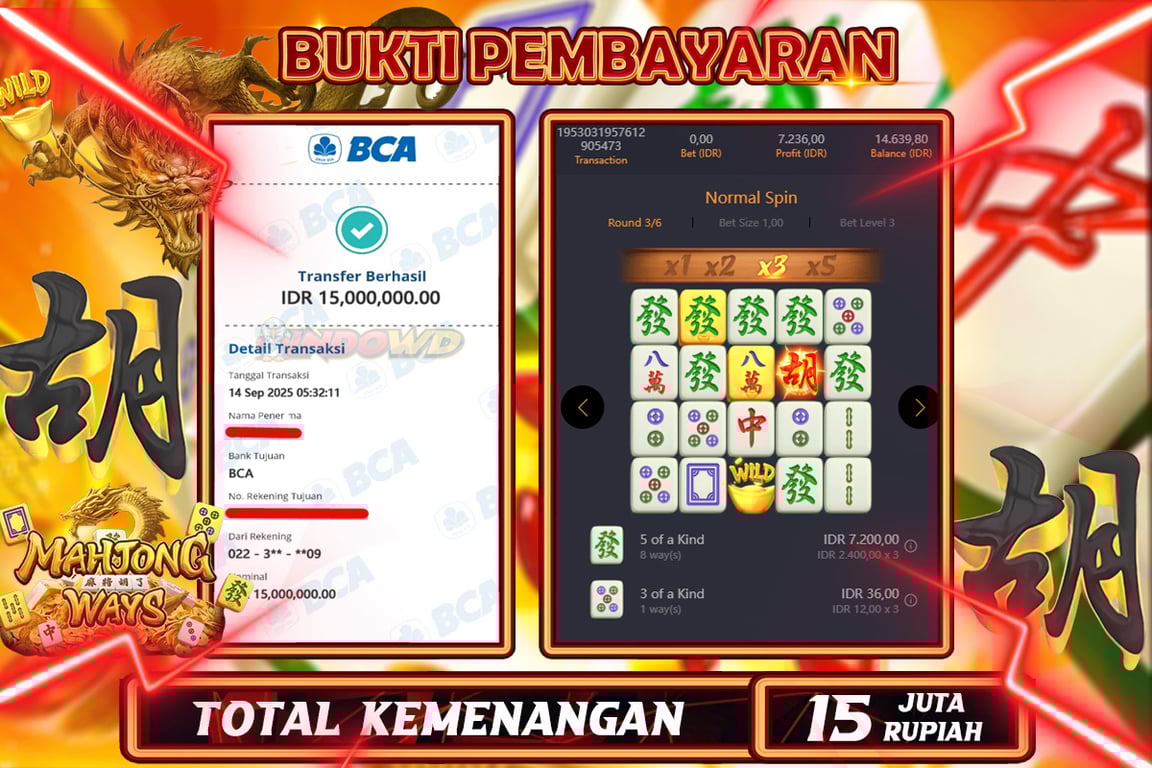 INDOWD JACKPOT SLOT MAHJONG WAYS 1 Rp15.000.000,- LUNAS