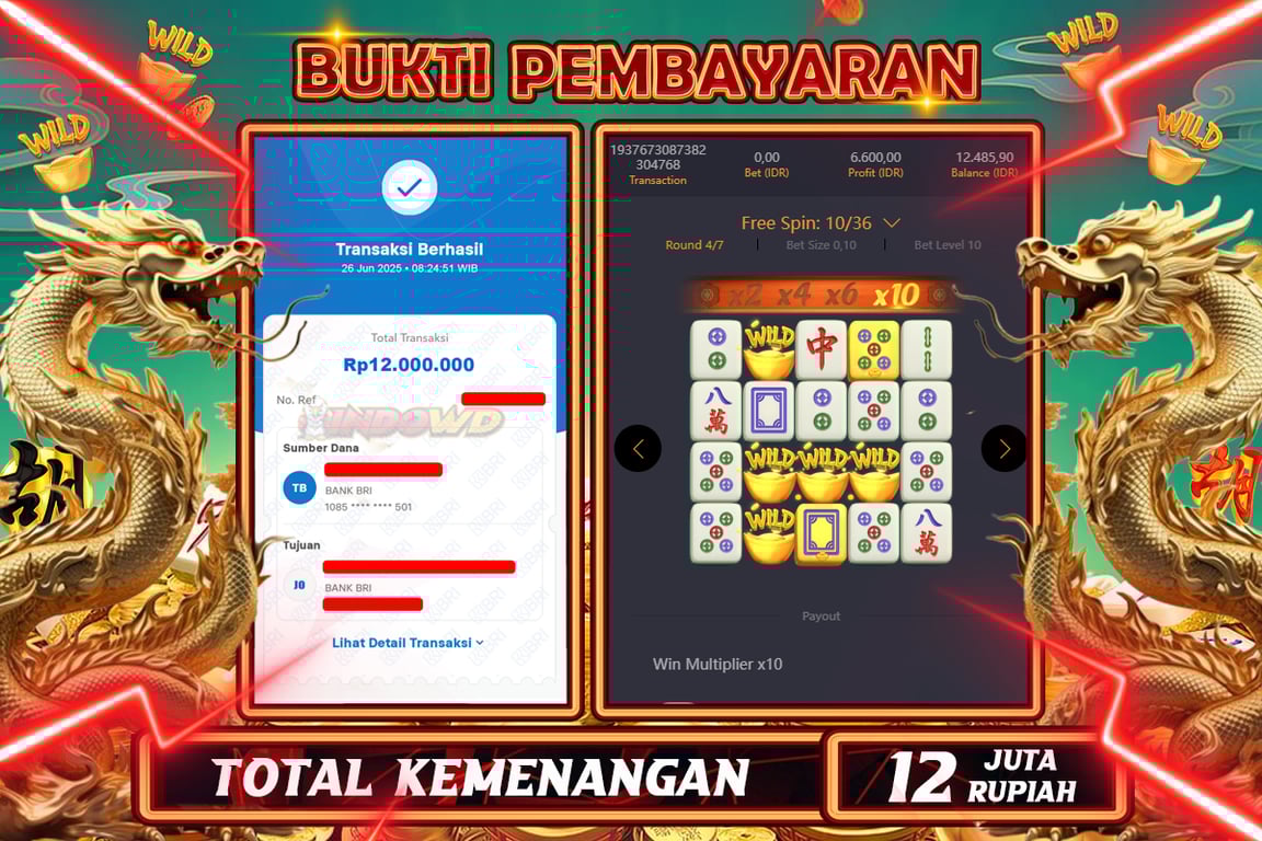 INDOWD JACKPOT SLOT MAHJONG WAYS 2 Rp12.000.000,- LUNAS