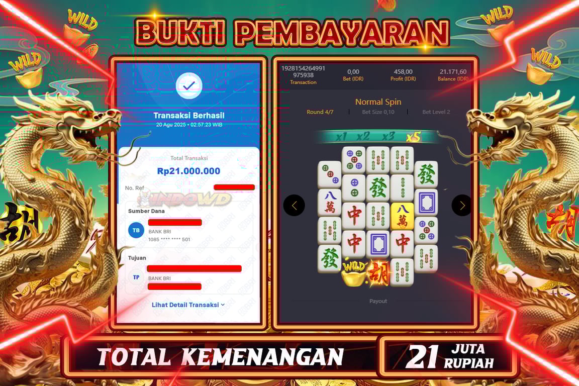 INDOWD JACKPOT SLOT MAHJONG WAYS 2 Rp21.000.000,- LUNAS