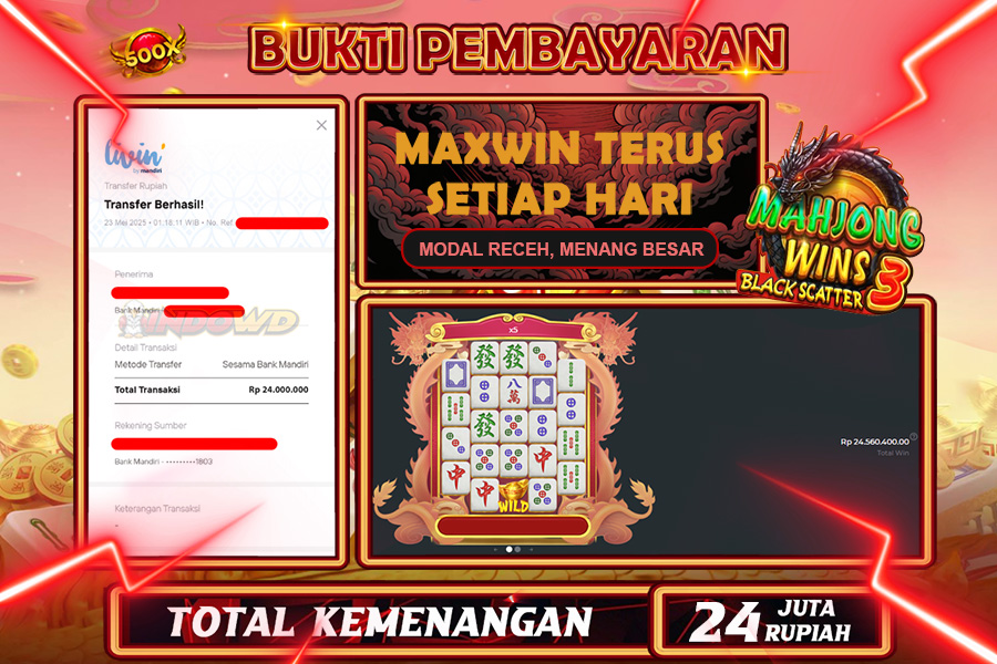 INDOWD JACKPOT SLOT MAHJONG WINS 3 BLACK SCATTER Rp24.000.000,- LUNAS