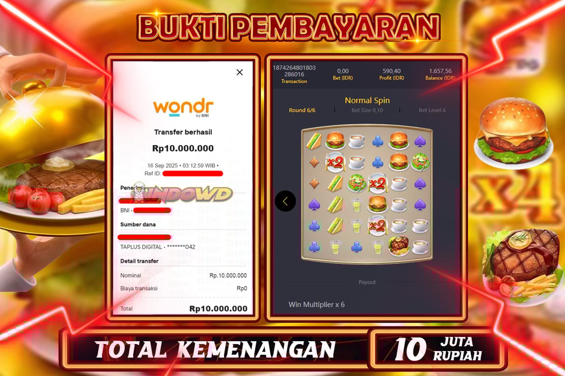 INDOWD JACKPOT SLOT DINER NIGHT Rp10.000.000,- LUNAS