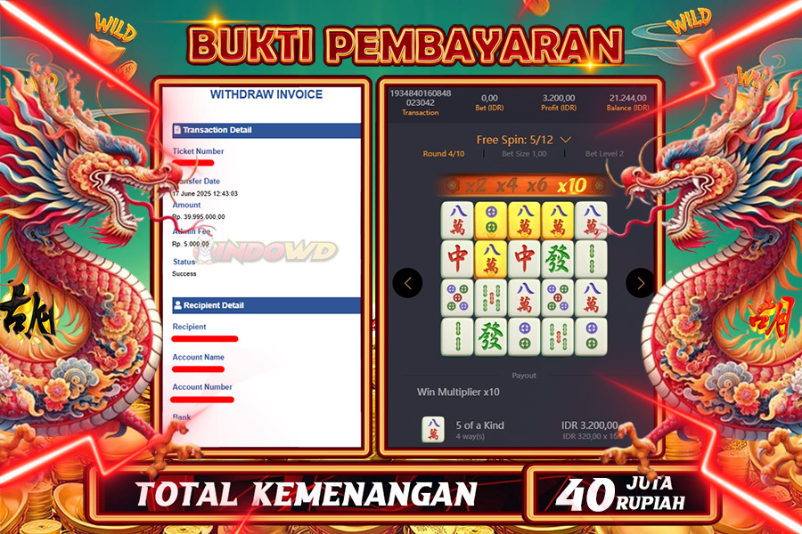 INDOWD JACKPOT SLOT MAHJONG WAYS 2 Rp40.000.000,- LUNAS