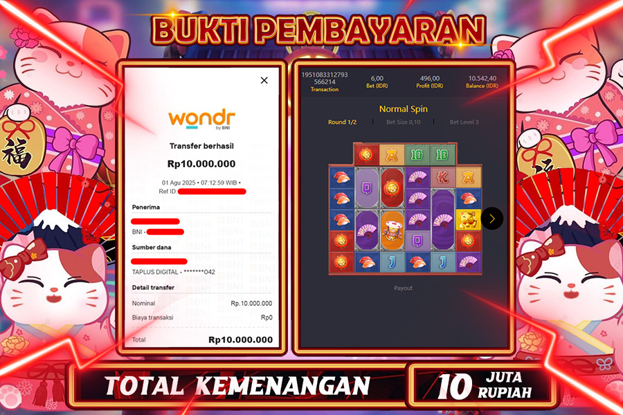 INDOWD JACKPOT SLOT LUCKY NEKO Rp10.000.000,- LUNAS