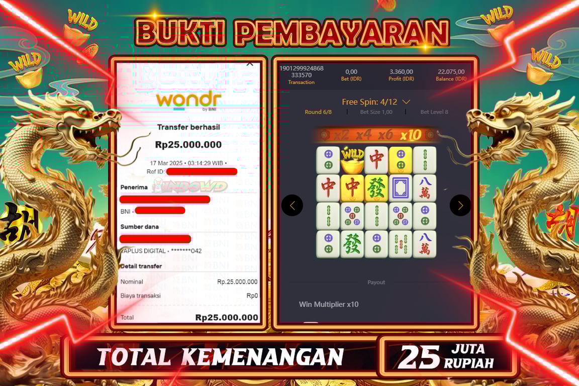 INDOWD JACKPOT SLOT MAHJONG WAYS 2 Rp.25.000.000,- LUNAS