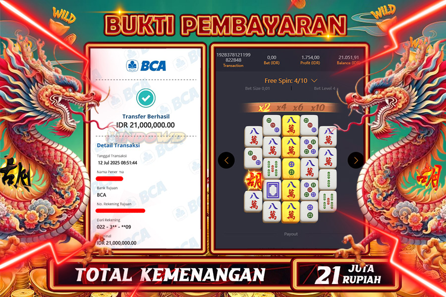 INDOWD JACKPOT SLOT MAHJONG WAYS 2 Rp21.000.000,- LUNAS