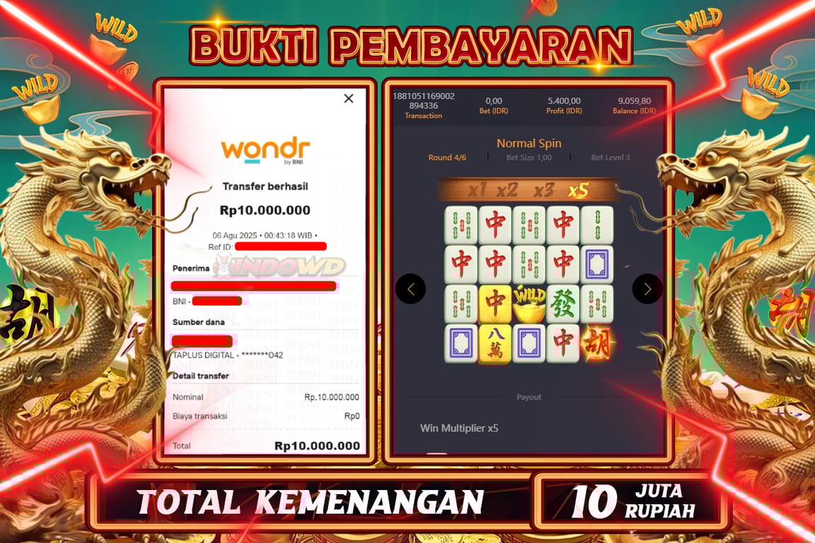 INDOWD JACKPOT SLOT MAHJONG WAYS 2 Rp10.000.000,- LUNAS