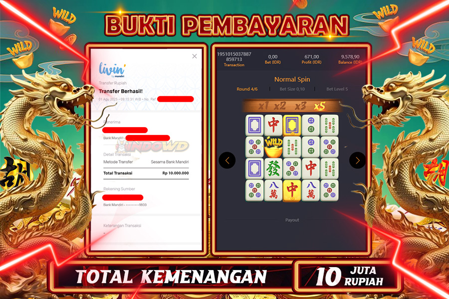 INDOWD JACKPOT SLOT MAHJONG WAYS 2 Rp10.000.000,- LUNAS