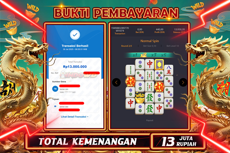 INDOWD JACKPOT SLOT MAHJONG WAYS 2 Rp13.000.000,- LUNAS