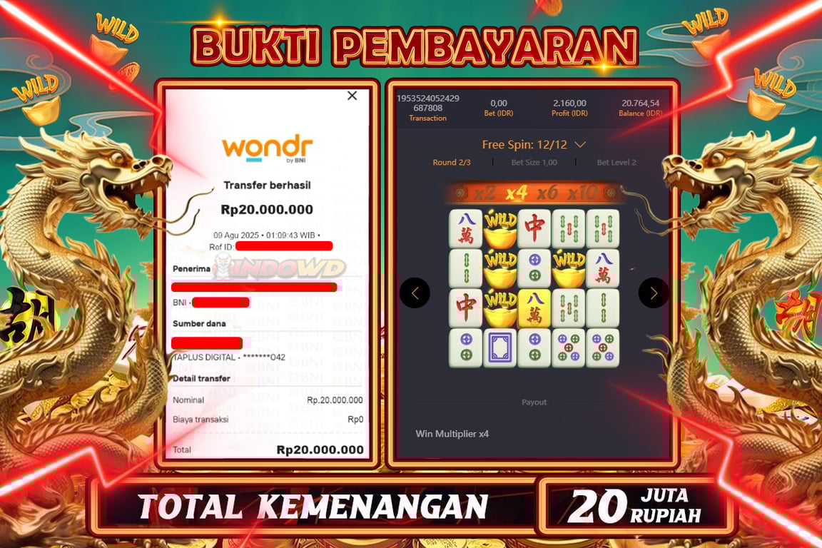 INDOWD JACKPOT SLOT MAHJONG WAYS 2 Rp20.000.000,- LUNAS
