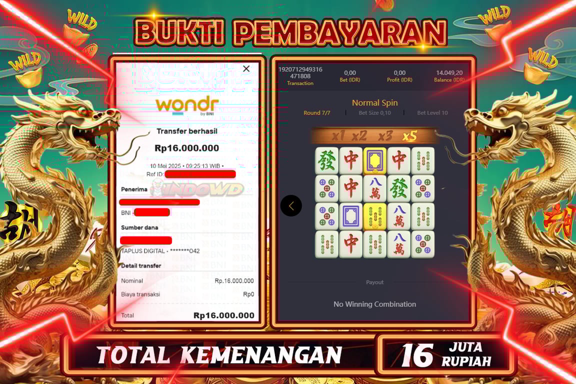 INDOWD JACKPOT SLOT MAHJONG WAYS 2 Rp16.000.000,- LUNAS