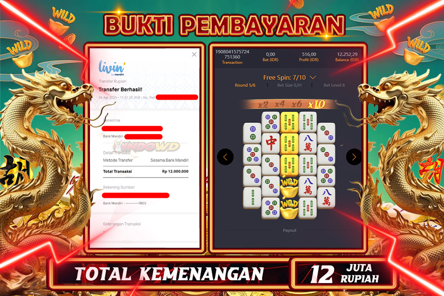 INDOWD JACKPOT SLOT MAHJONG WAYS 2 Rp12.000.000,- LUNAS